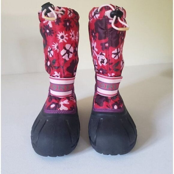 SOREL Cub Pink and Purple Floral Waterproof Insulated Winter Snow Boot Sz 5 - Picture 7 of 12